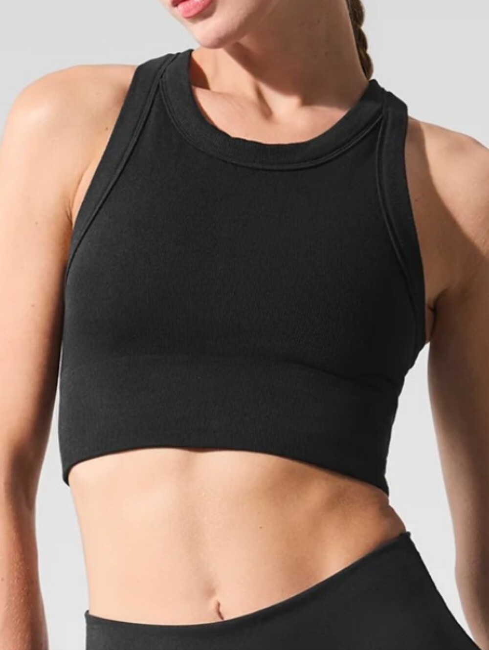 Alo Seamless Delight High Neck Bra Black GUC